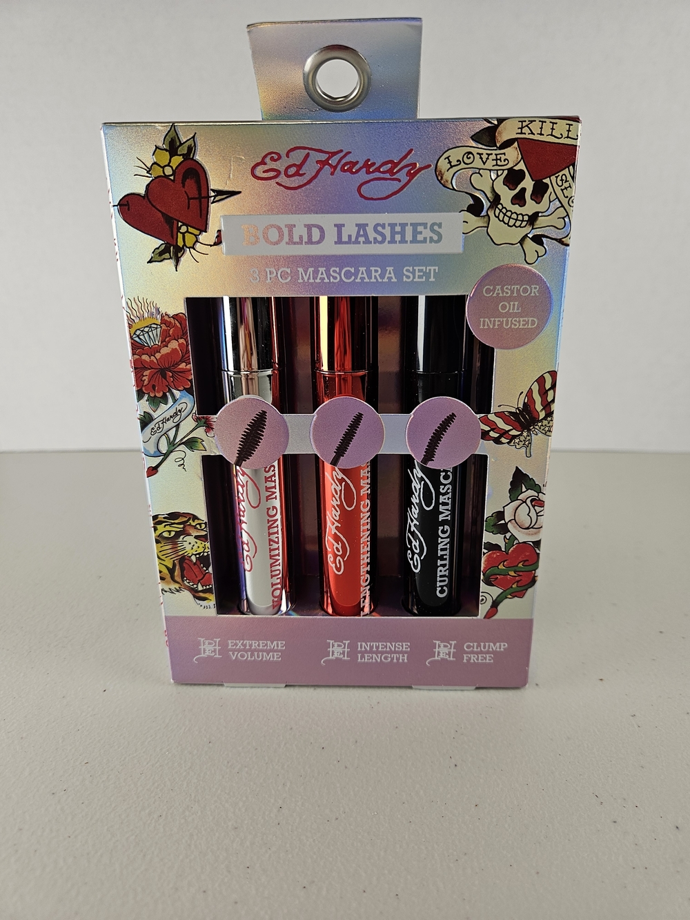 Ed Hardy 3‑PC Bold Lashes Mascara Set - Pink, Red, Black